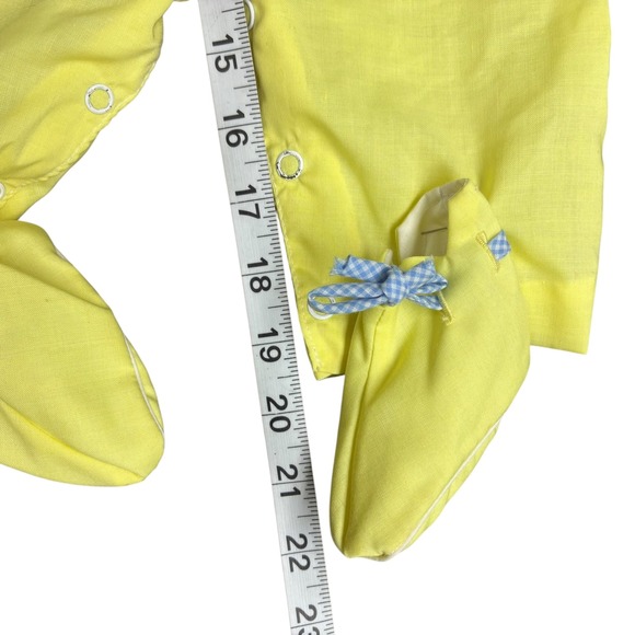 Signature Kids Baby Yellow Squirrel Acorn Embroidered Footed Pajamas Romper 18mo - Picture 7 of 10